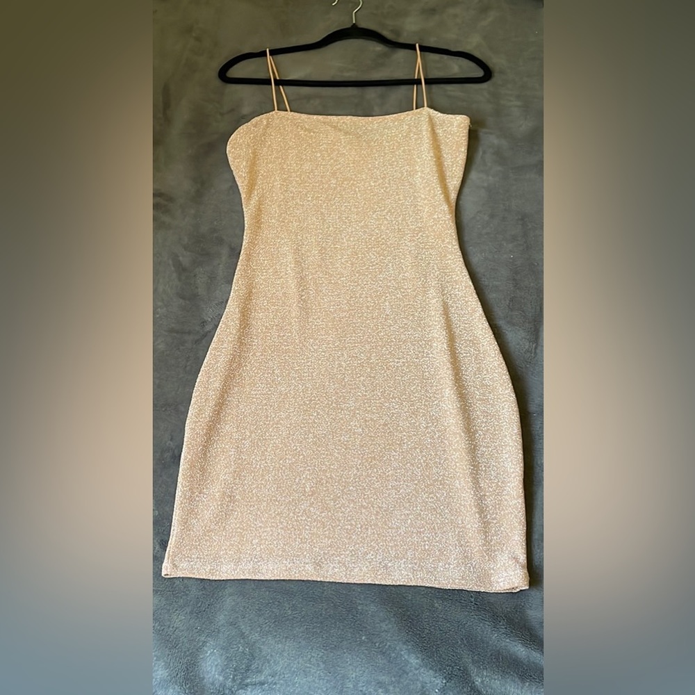 Tan Glitter Mini dress
